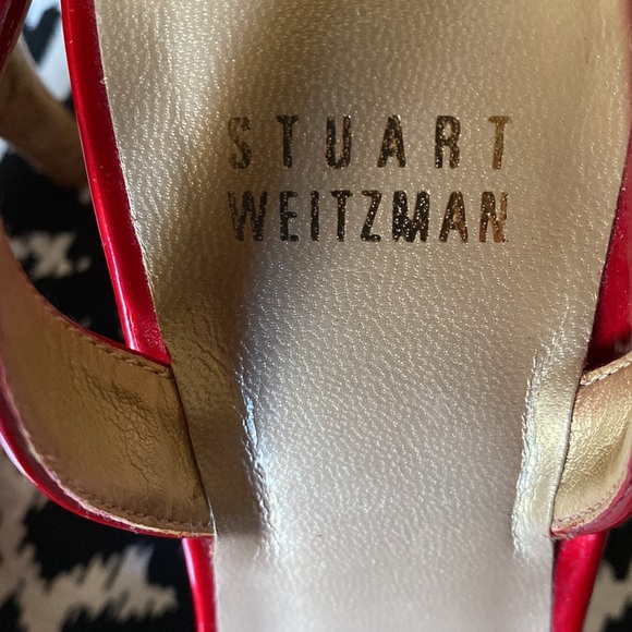 Stuart Weitzman Patent Leather Heels, Candy Apple Red Size 7.5. EUC - Picture 2 of 10
